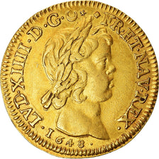 France, Louis XIV, 2 Louis D'or, Double louis d'or à la mèche courte, 1648
