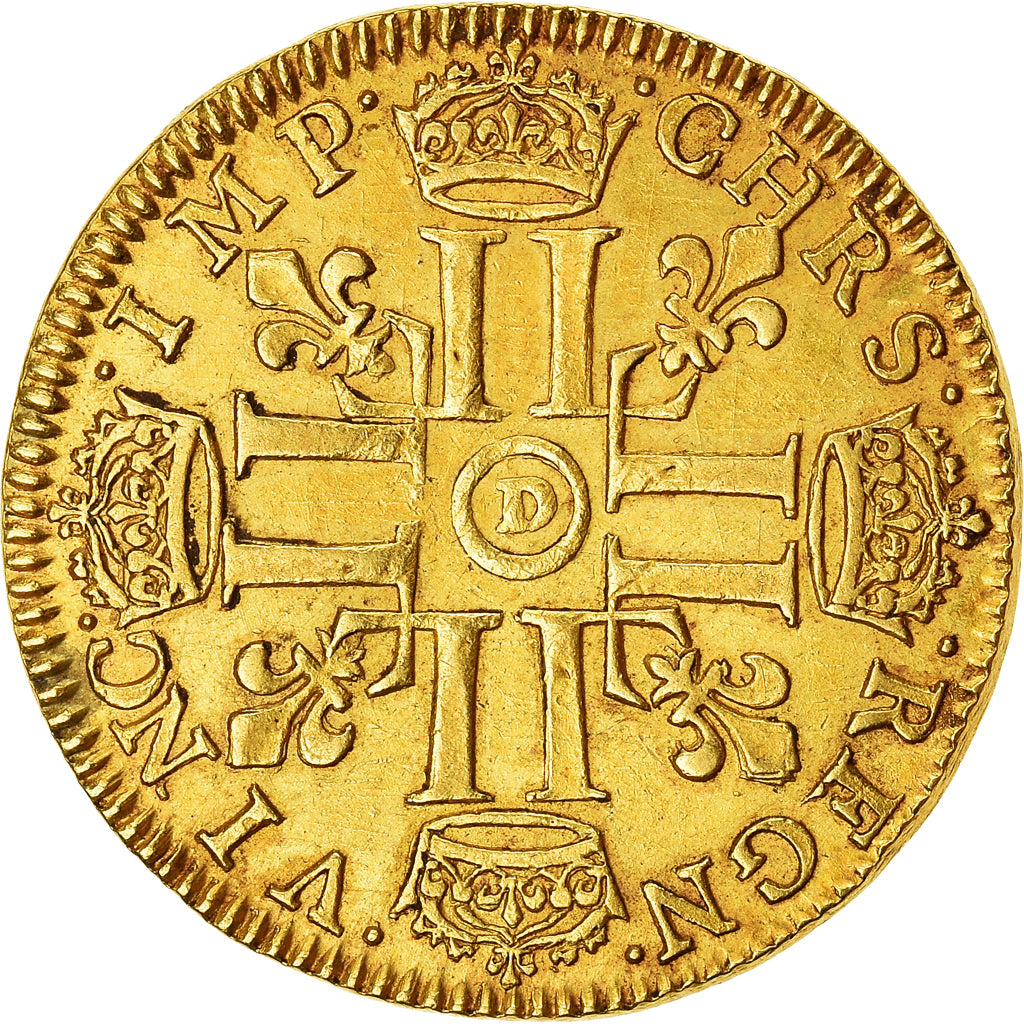 France, Louis XIV, 2 Louis D'or, Double louis d'or à la mèche courte, 1648