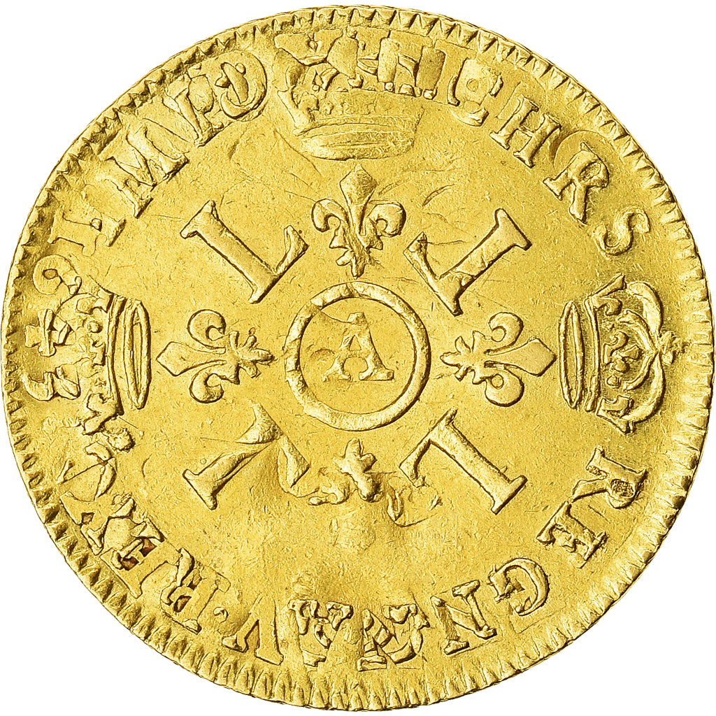 Moneta, Francja, Louis XIV, Louis d'or aux 4 L, Louis d'Or, 1694, Paris
