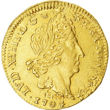 Moeda, França, Louis XIV, 1/2 Louis d'or aux insignes, 1/2 Louis d'or, 1704