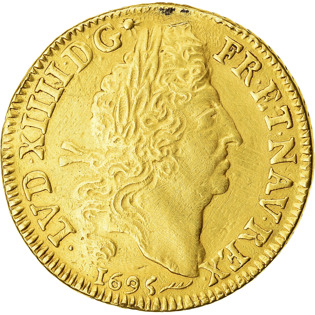 Coin, France, Louis XIV, Double louis d'or aux 4 L, 2 Louis D'or, 1695, Bayonne