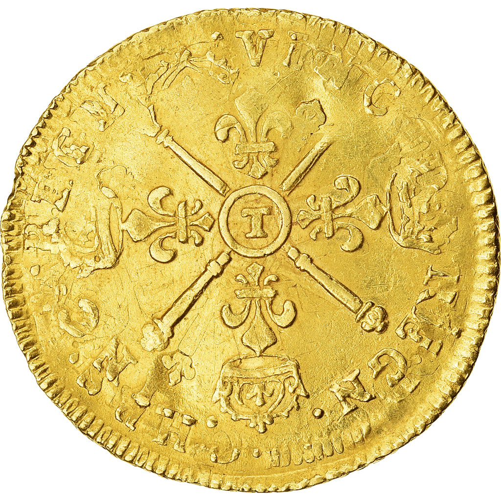 Monnaie, France, Louis XIV, Louis d'or aux insignes, Louis d'Or, Date