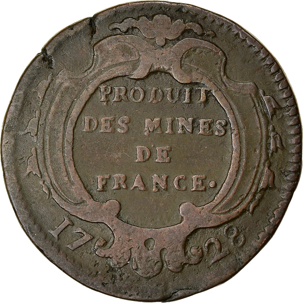 Münze, Frankreich, Louis XV, Sol des mines ou « Sol de Béarn », Sol, 1728