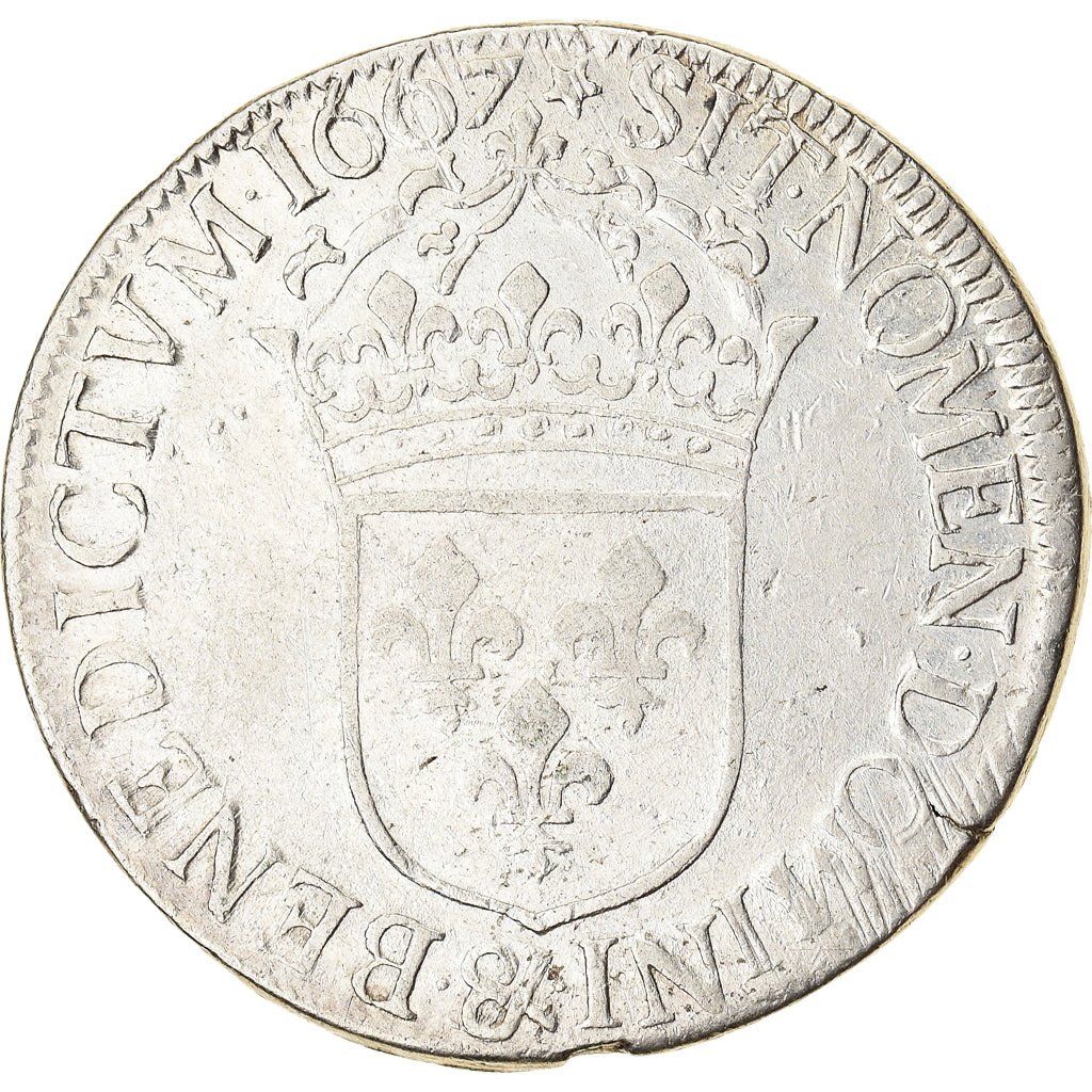Coin, France, Louis XIV, Écu au buste juvénile, Ecu, 1667, Aix-en-Provence