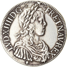 Moeda, França, Louis XIV, Écu à la mèche longue, Ecu, 1649, Toulouse