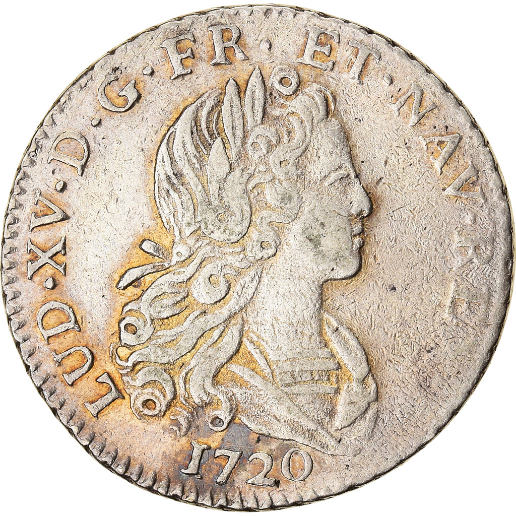 Moeda, França, Louis XV, Petit Louis d'argent (3 livres), 1/3 Ecu, 1720