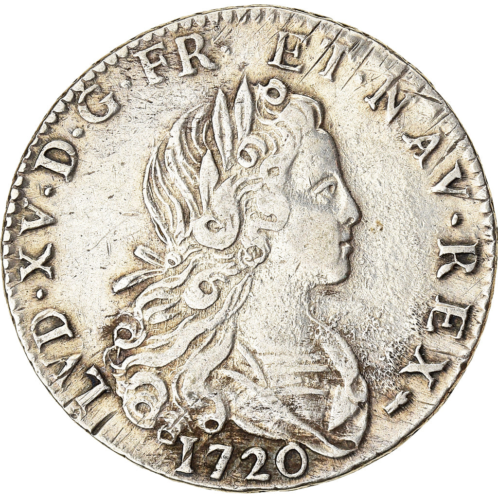 Moneta, Francia, Louis XV, Petit Louis d'argent (3 livres), 1/3 Ecu, 1720