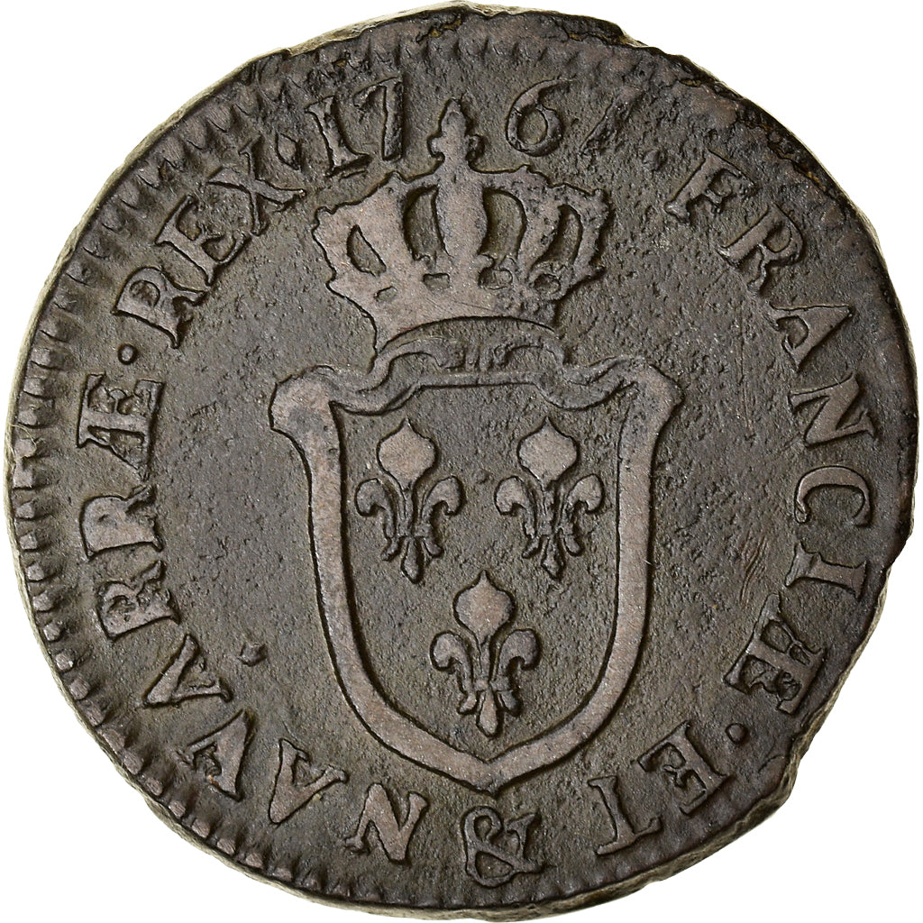 Moeda, França, Louis XV, Sol d'Aix, Sol, 1767, Aix-en-Provence, 