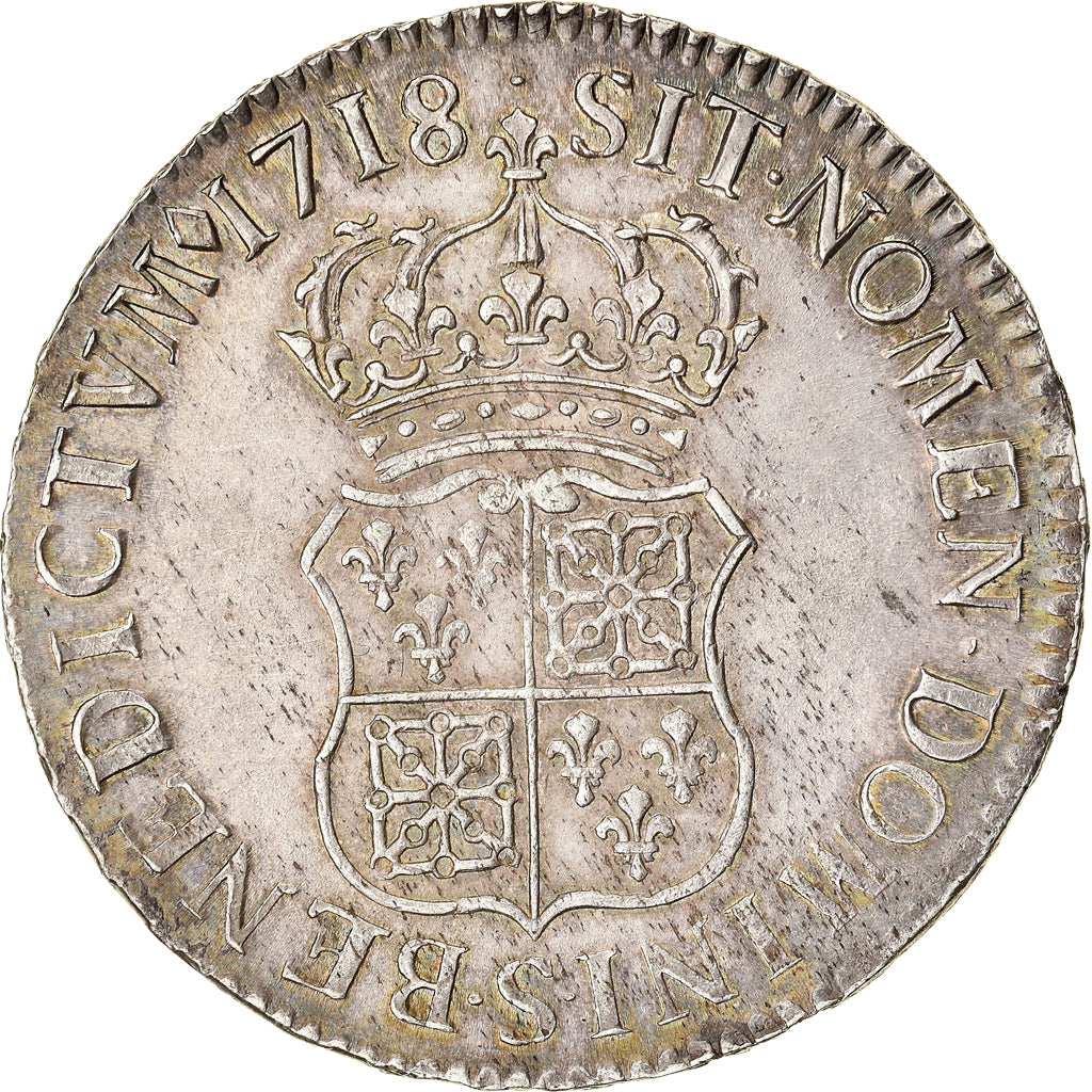 Münze, Frankreich, Louis XV, Écu de France-Navarre, Ecu, 1718, Reims