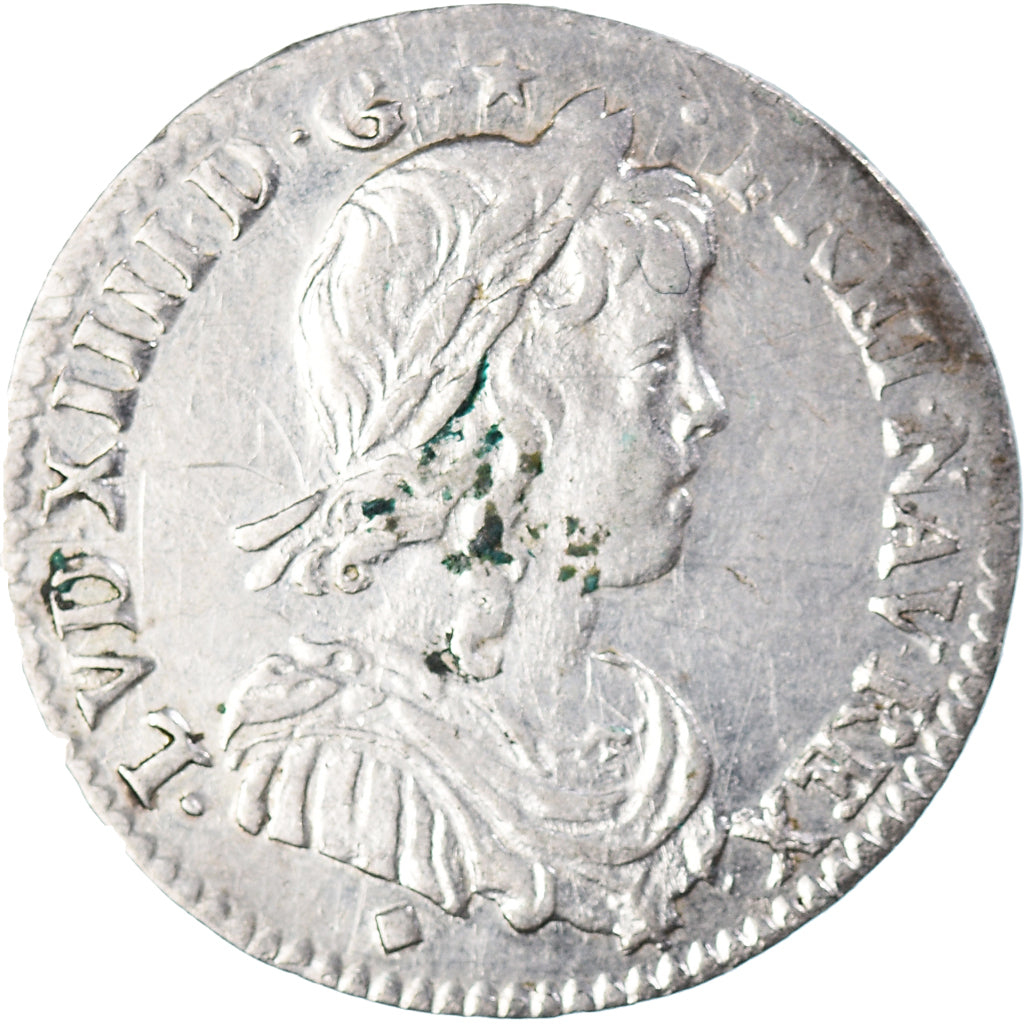 Munten, Frankrijk, Louis XIV, 1/12 Écu à la mèche longue, 1/12 ECU, 10 Sols