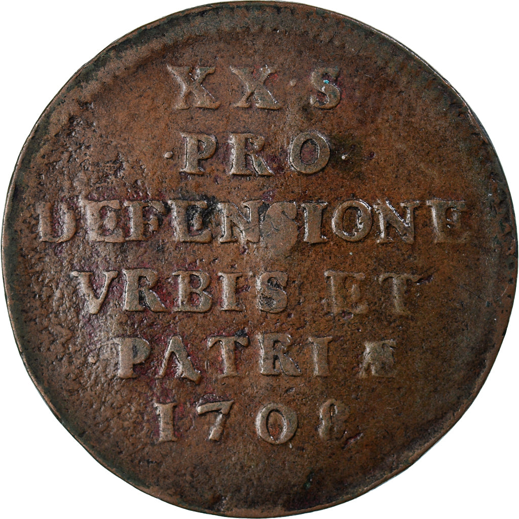 Munten, Frankrijk, Louis XIV, Siège de Lille, 20 Sols, 1708, Lille, 