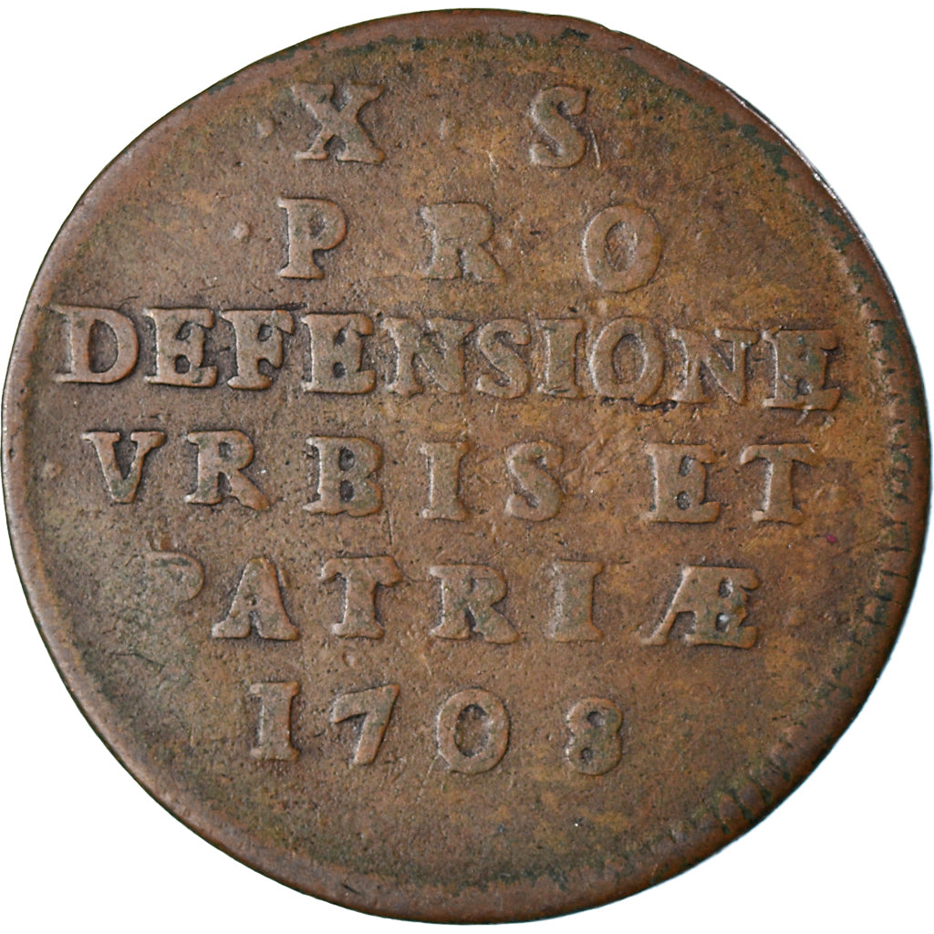 Coin, France, Louis XIV, Siège de Lille, 10 Sols, 1708, Lille, 