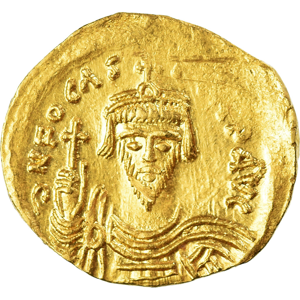 Coin, Phocas, Solidus, 607-610, Constantinople, MS(60-62), Gold, Sear:620