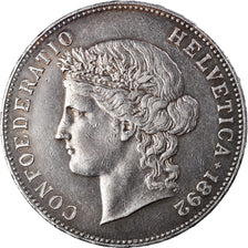 Coin, Switzerland, 5 Francs, 1892, Bern, AU(55-58), Silver, KM:34