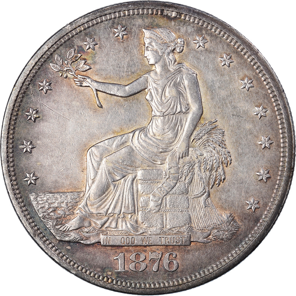 Moneta, Stati Uniti, Trade Dollar, 1876, Philadelphia, BB+, Argento, KM:Pn1540