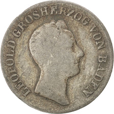 GERMAN STATES, 6 Kreuzer, 1836, KM #198.1, VF(20-25), Silver, 19, 2.18