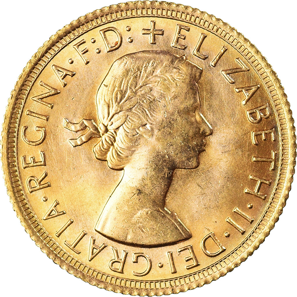 Coin, Great Britain, Elizabeth II, Sovereign, 1968, MS(64), Gold, KM:908