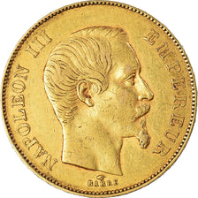 Moneta, Francja, Napoleon III, 50 Francs, 1855, Paris, EF(40-45), Złoto