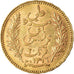 Moneda, Túnez, Ali Bey, 20 Francs, 1899, Paris, MBC, Oro, KM:227, Lecompte:453