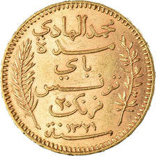 Moneta, Tunisia, Muhammad al-Hadi Bey, 20 Francs, 1903, Paris, BB, Oro, KM:234