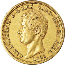 Moneta, STATI ITALIANI, SARDINIA, Carlo Alberto, 50 Lire, 1833, Torino, BB, Oro