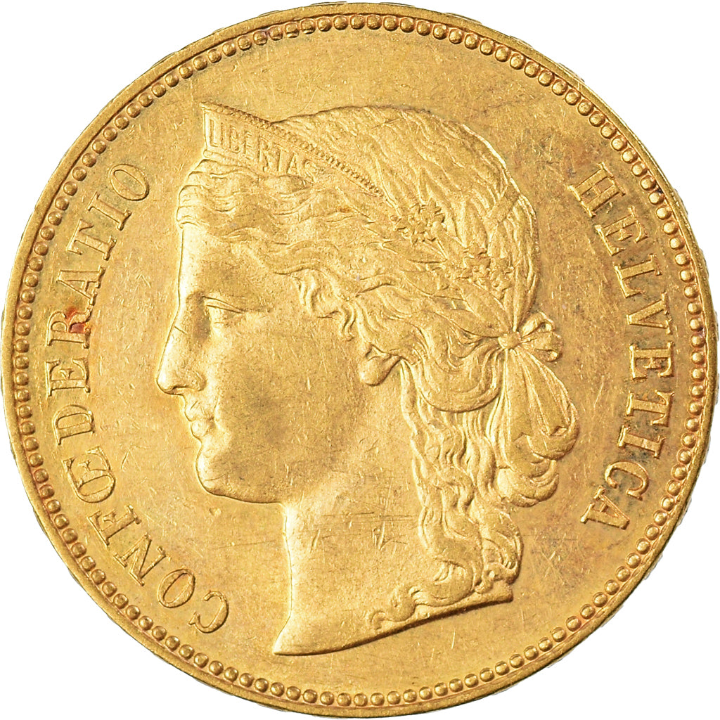 Coin, Switzerland, 20 Francs, 1896, Bern, MS(60-62), Gold, KM:31.3