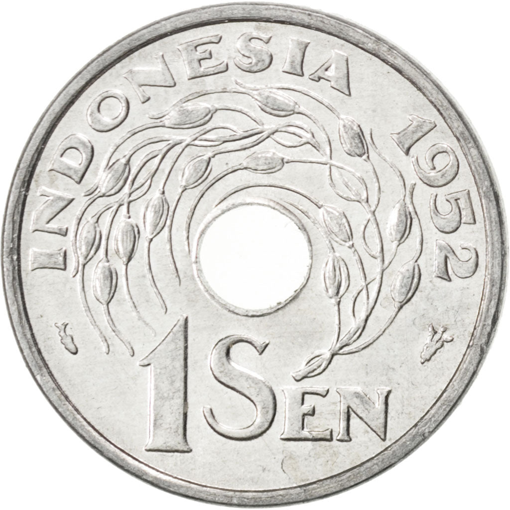 INDONESIA, Sen, 1952, Utrecht, KM #7, MS(63), Aluminum, 18, 0.74