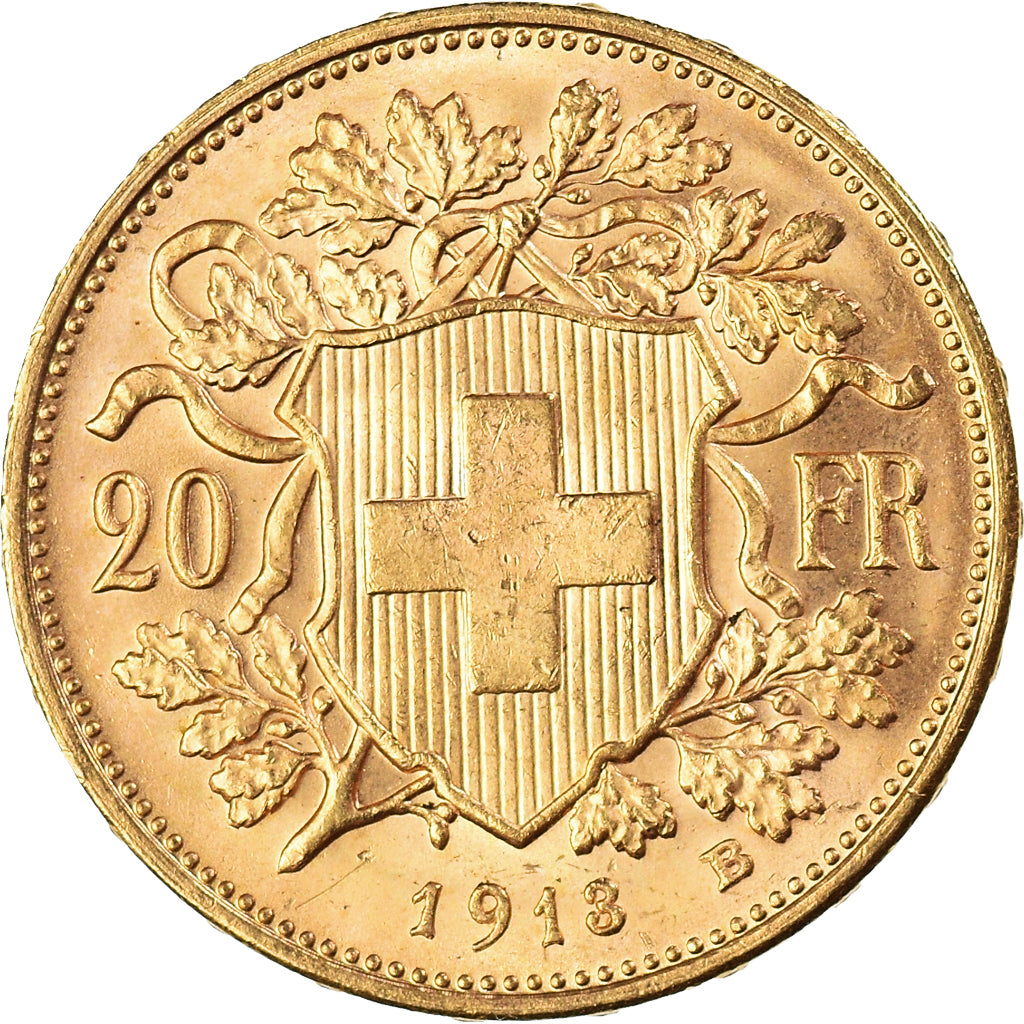 Coin, Switzerland, 20 Francs, 1913, Bern, MS(60-62), Gold, KM:35.1