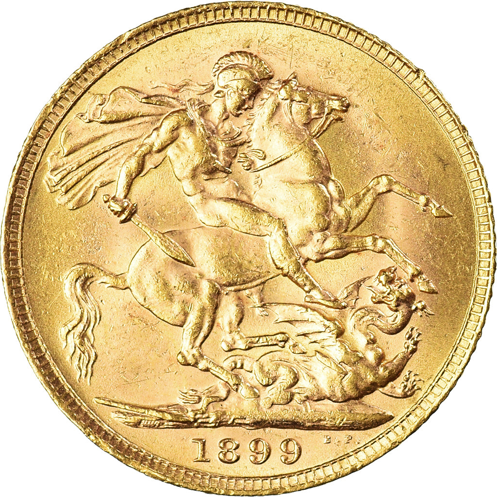 Coin, Great Britain, Victoria, Sovereign, 1899, MS(60-62), Gold, KM:785