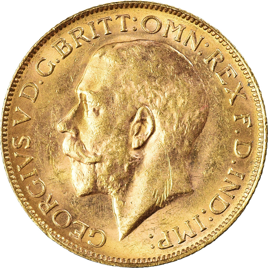 Coin, Australia, George V, Sovereign, 1919, Perth, MS(60-62), Gold, KM:29