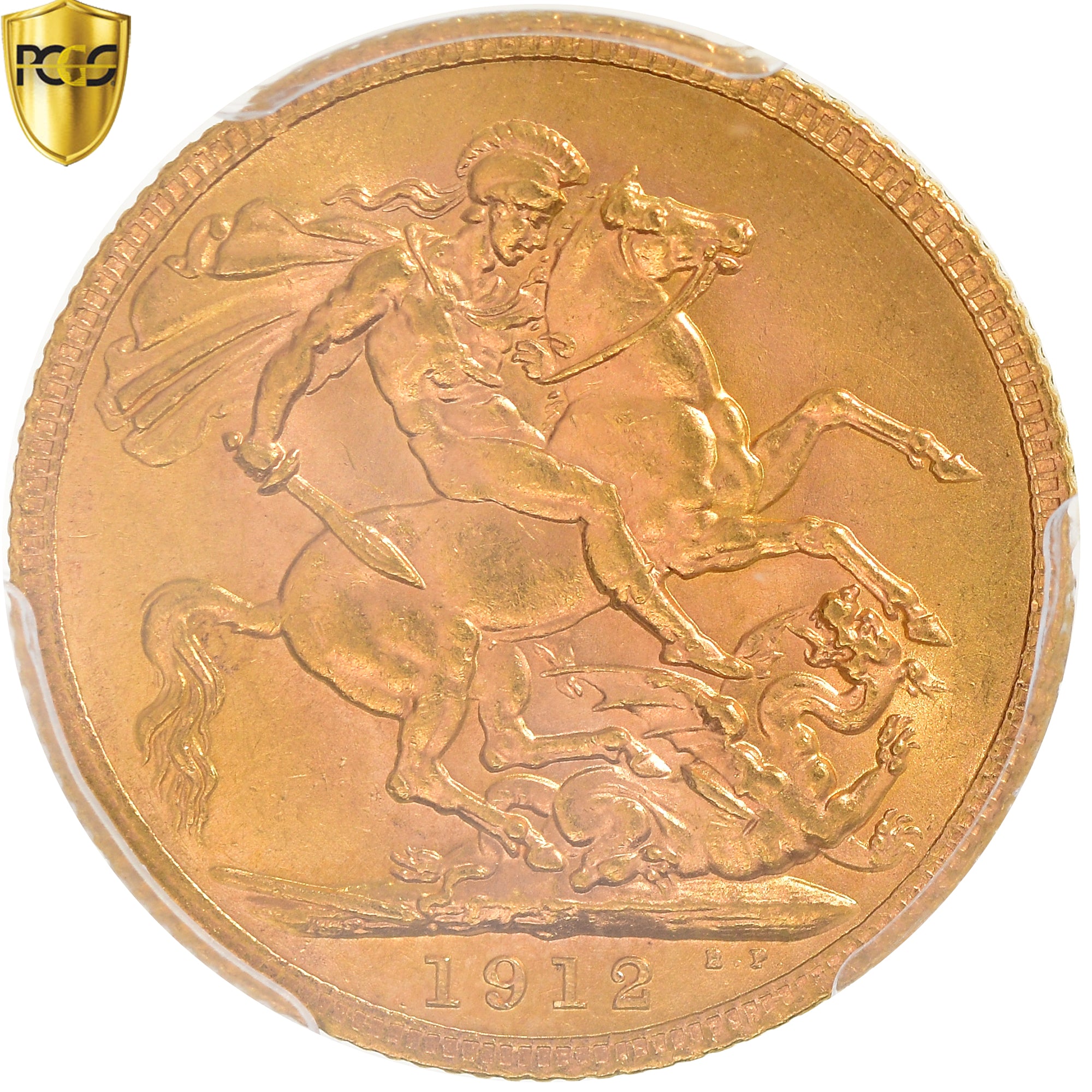 Monnaie, Grande-Bretagne, George V, Sovereign, 1912, PCGS, MS63, SPL, Or