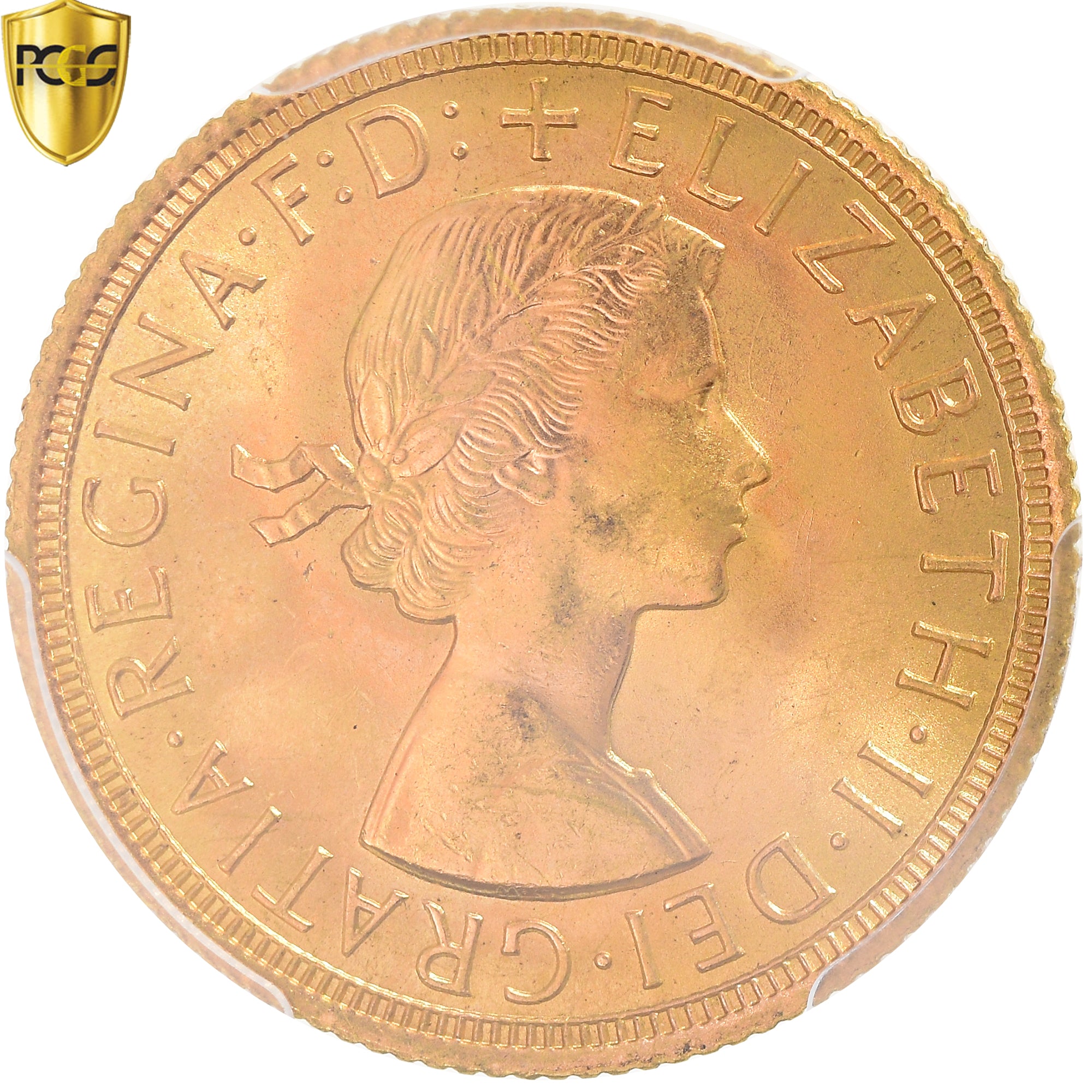 Coin, Great Britain, Elizabeth II, Sovereign, 1962, PCGS, MS65, MS(65-70), Gold