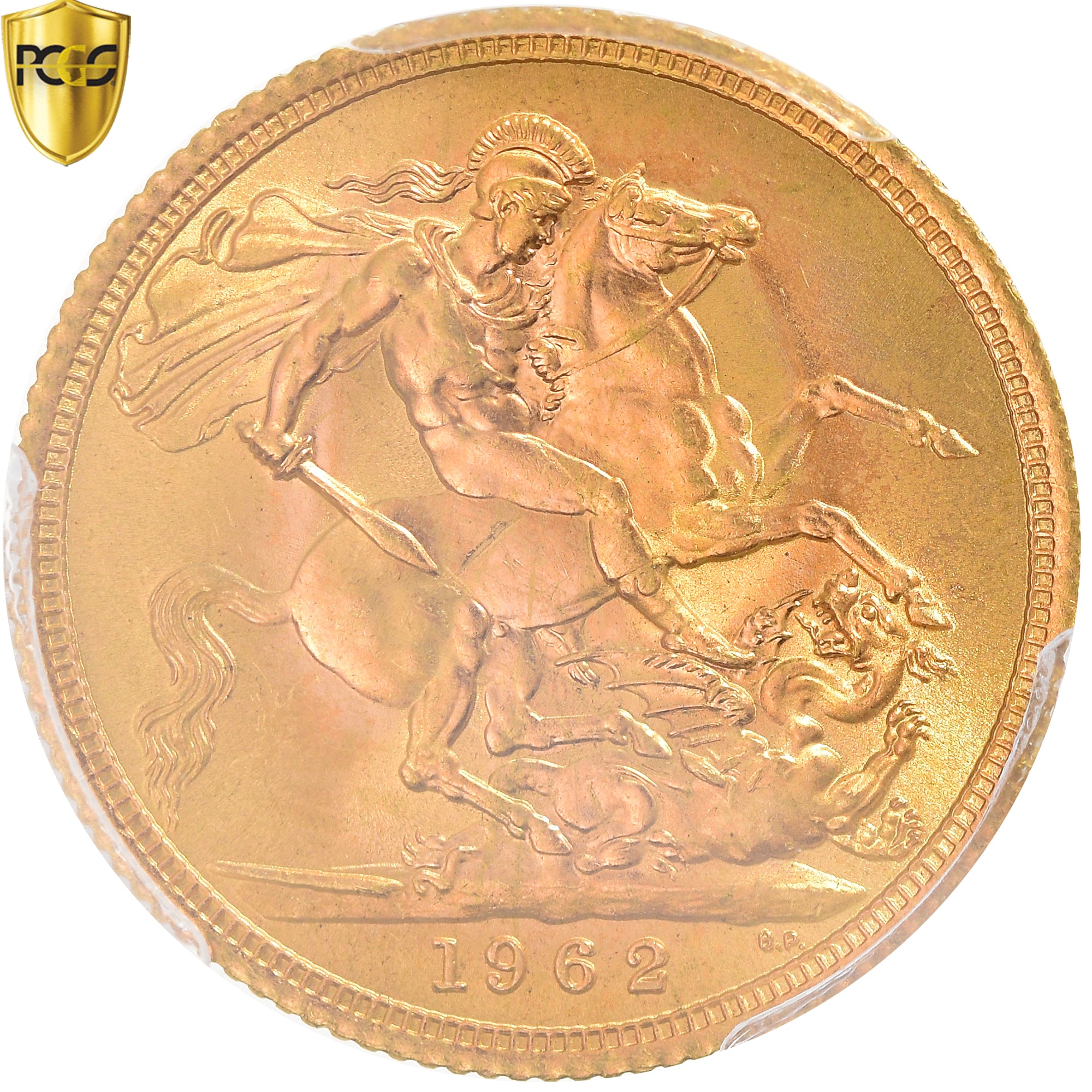 Coin, Great Britain, Elizabeth II, Sovereign, 1962, PCGS, MS65, MS(65-70), Gold