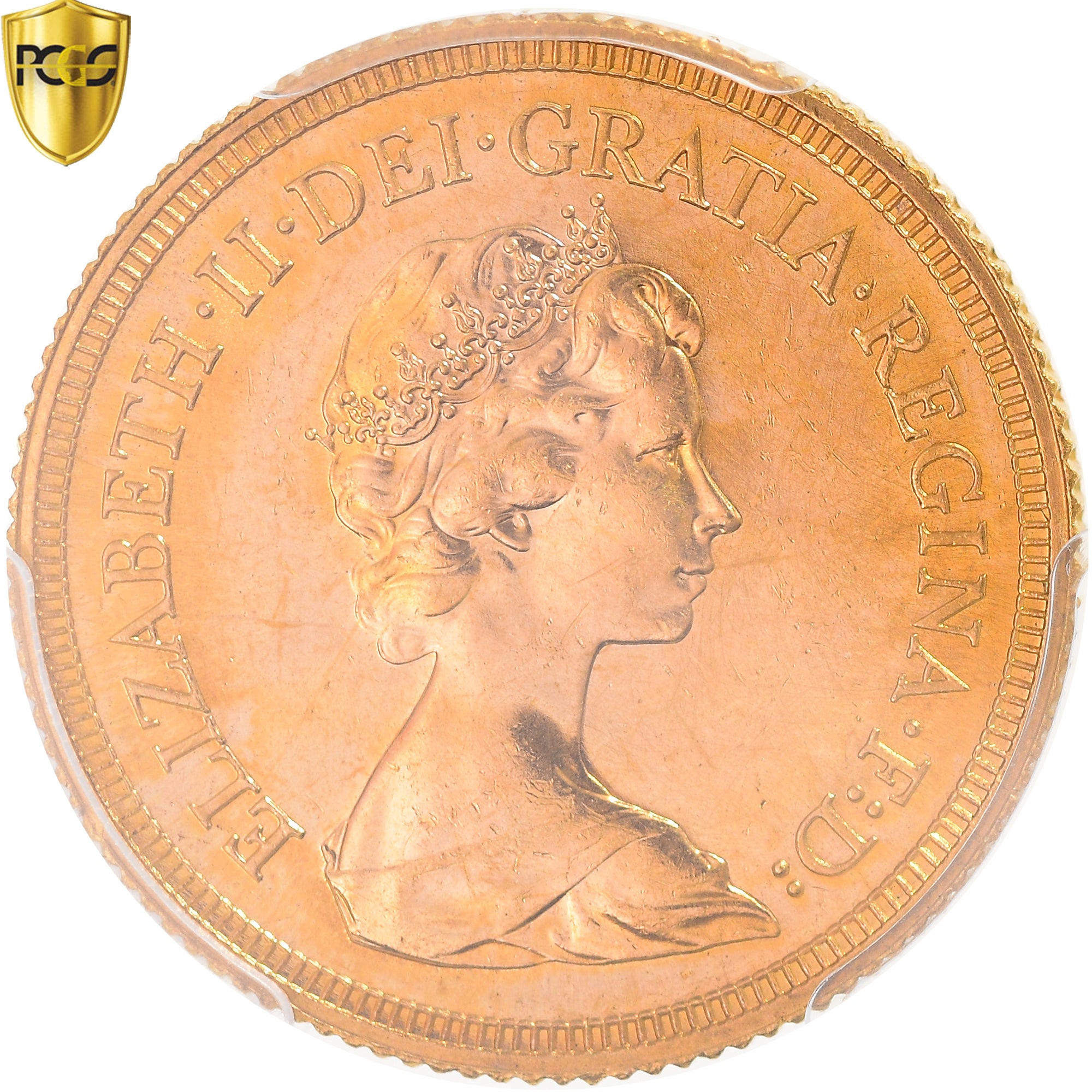 Coin, Great Britain, Elizabeth II, Sovereign, 1974, PCGS, MS65, MS(65-70), Gold
