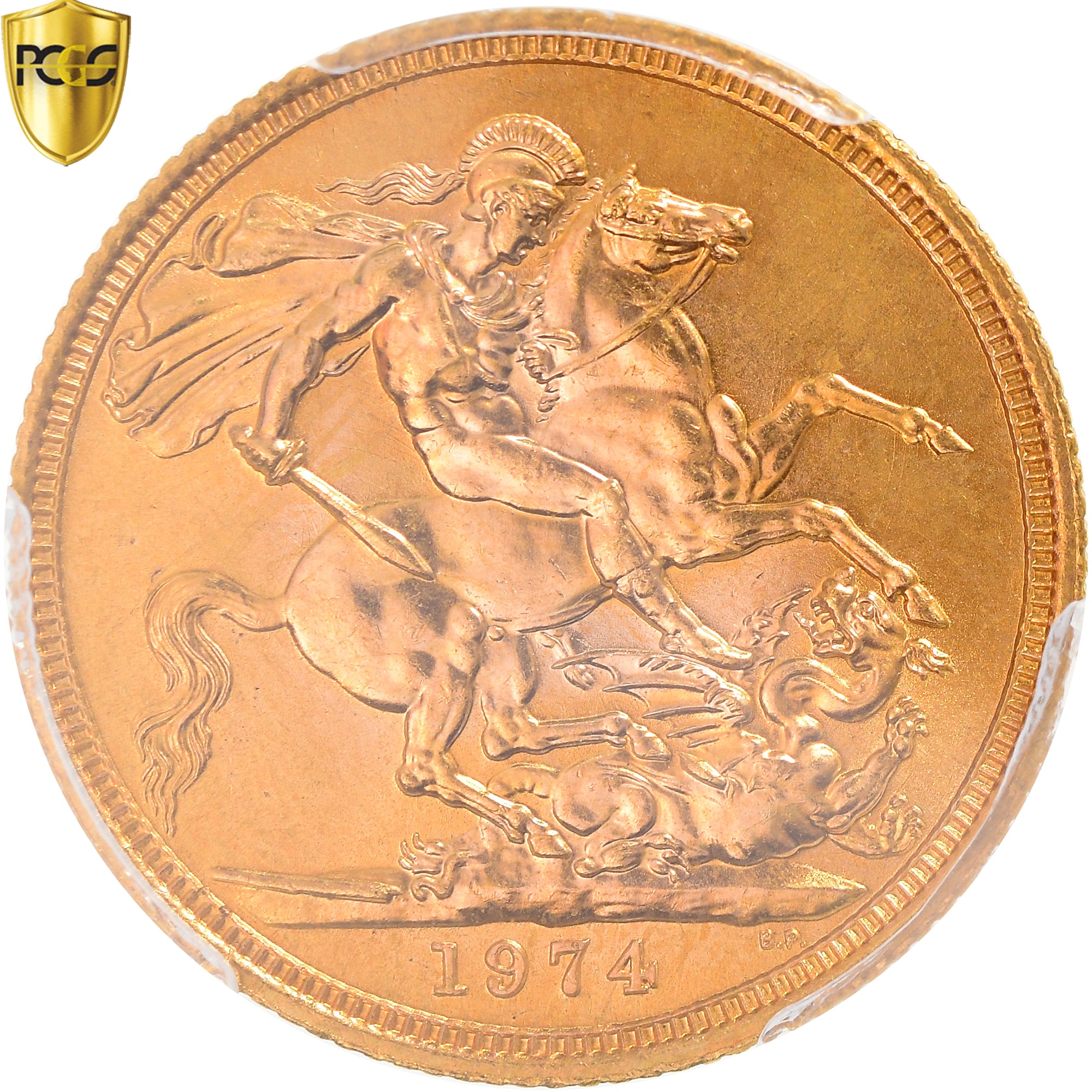 Coin, Great Britain, Elizabeth II, Sovereign, 1974, PCGS, MS66, MS(65-70), Gold