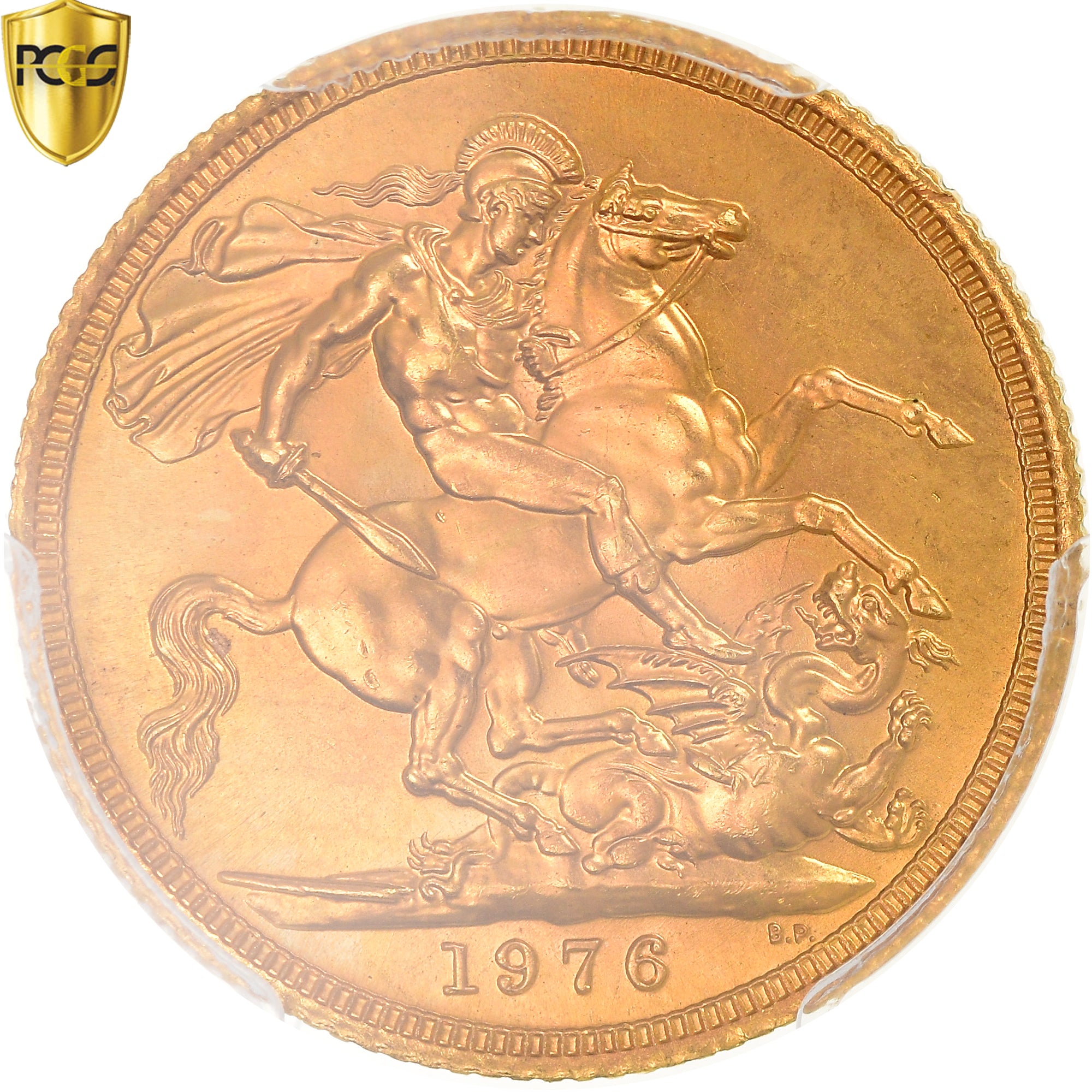 Coin, Great Britain, Elizabeth II, Sovereign, 1976, PCGS, MS65, MS(65-70), Gold