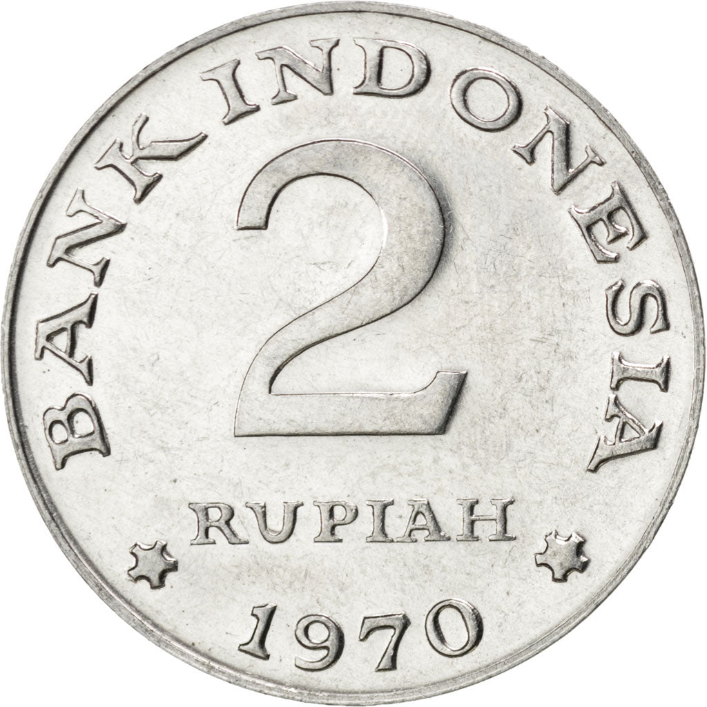 INDONESIA, 2 Rupiah, 1970, KM #21, MS(63), Aluminum, 26, 2.30