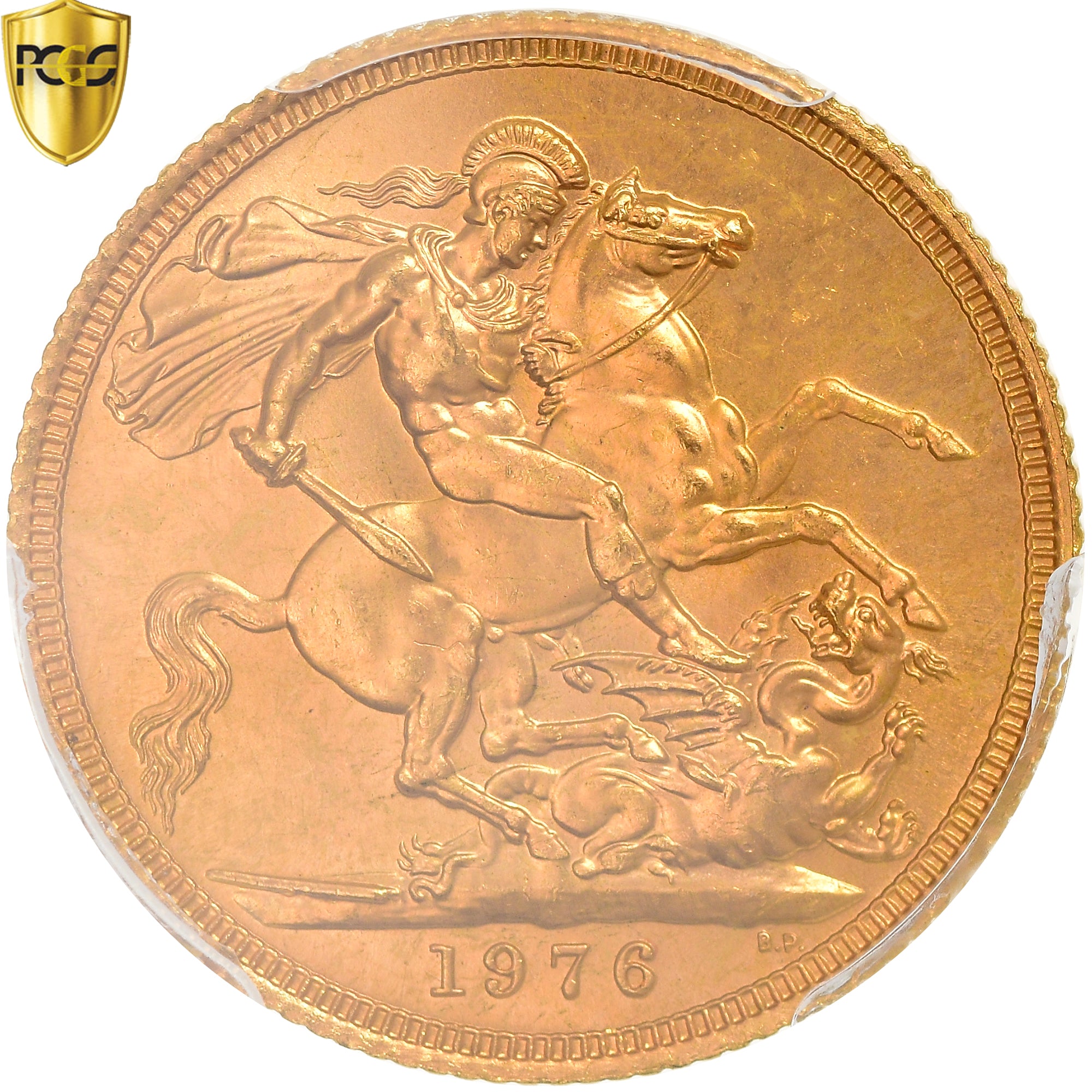 Coin, Great Britain, Elizabeth II, Sovereign, 1976, PCGS, MS66, MS(65-70), Gold