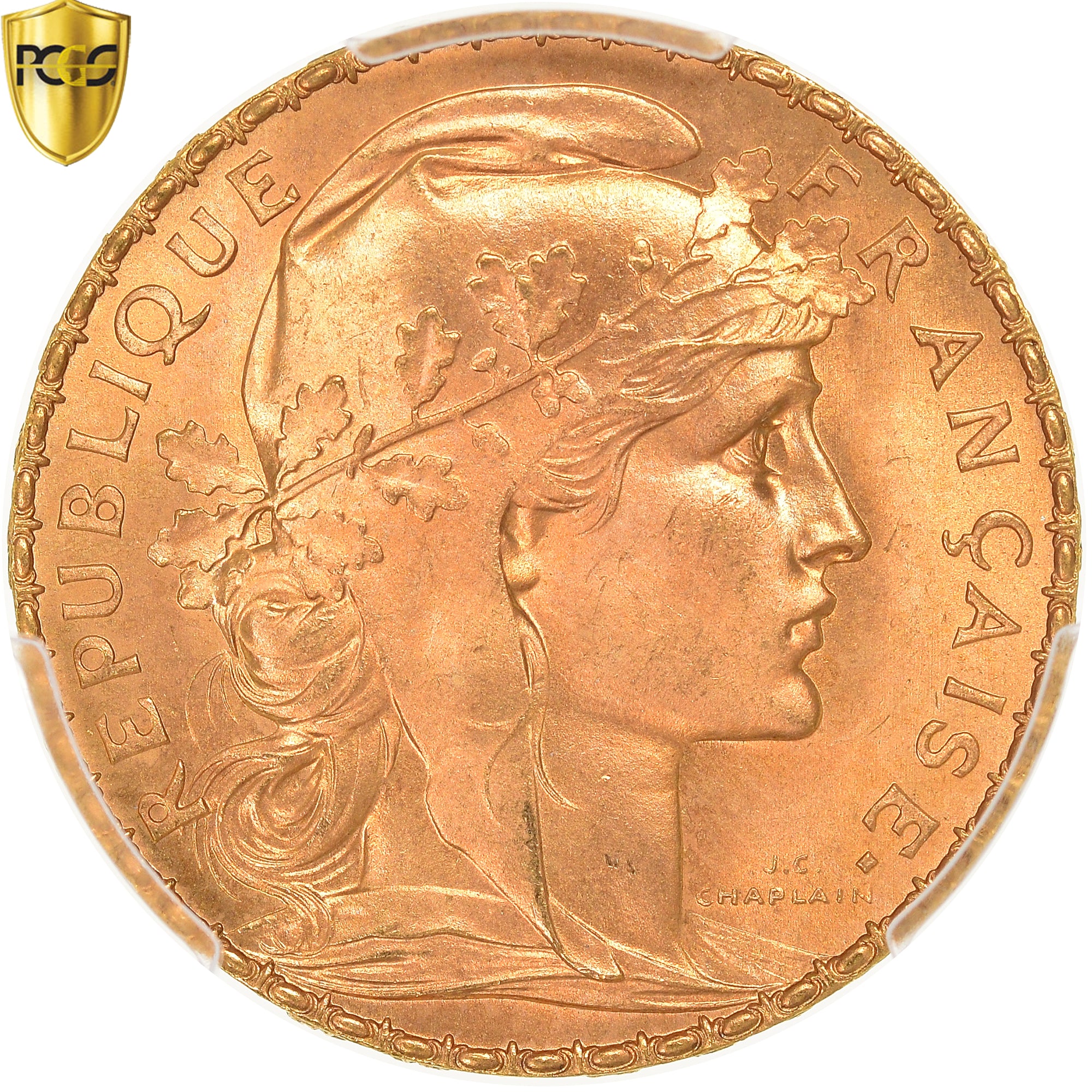 Münze, Frankreich, Marianne, 20 Francs, 1907, Paris, PCGS, MS66+, STGL, Gold