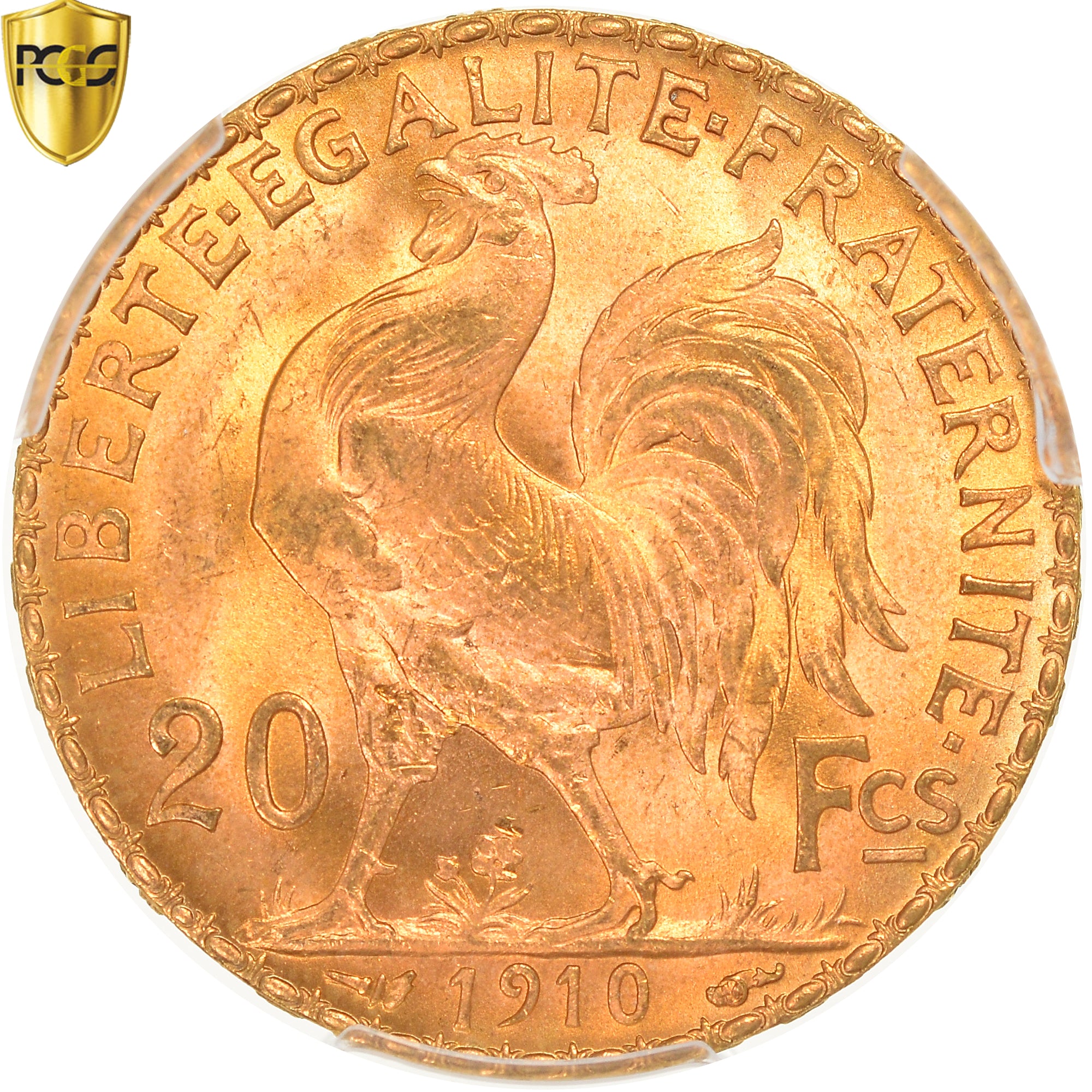 Coin, France, Marianne, 20 Francs, 1910, Paris, PCGS, MS66+, MS(65-70), Gold