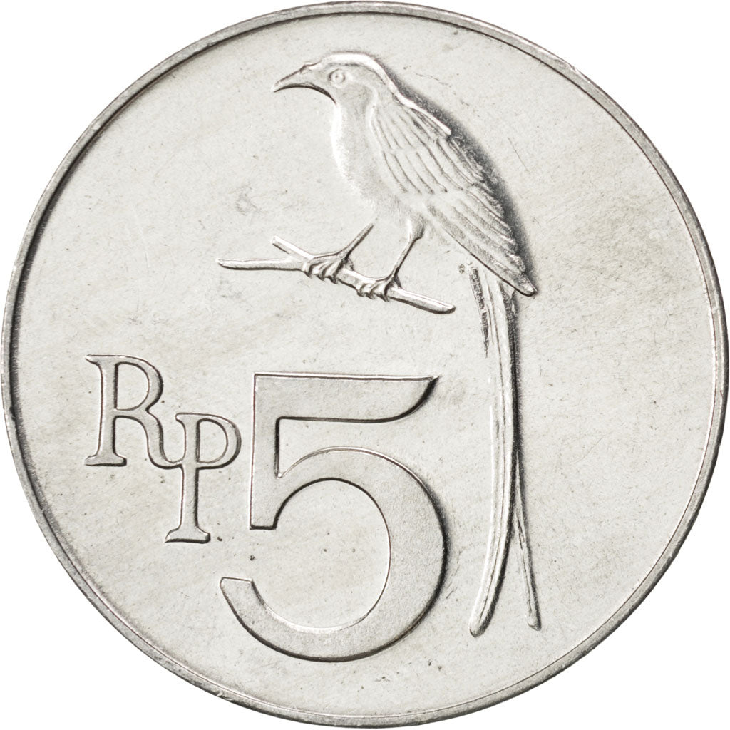 INDONESIA, 5 Rupiah, 1970, KM #22, MS(63), Aluminum, 28, 3.04