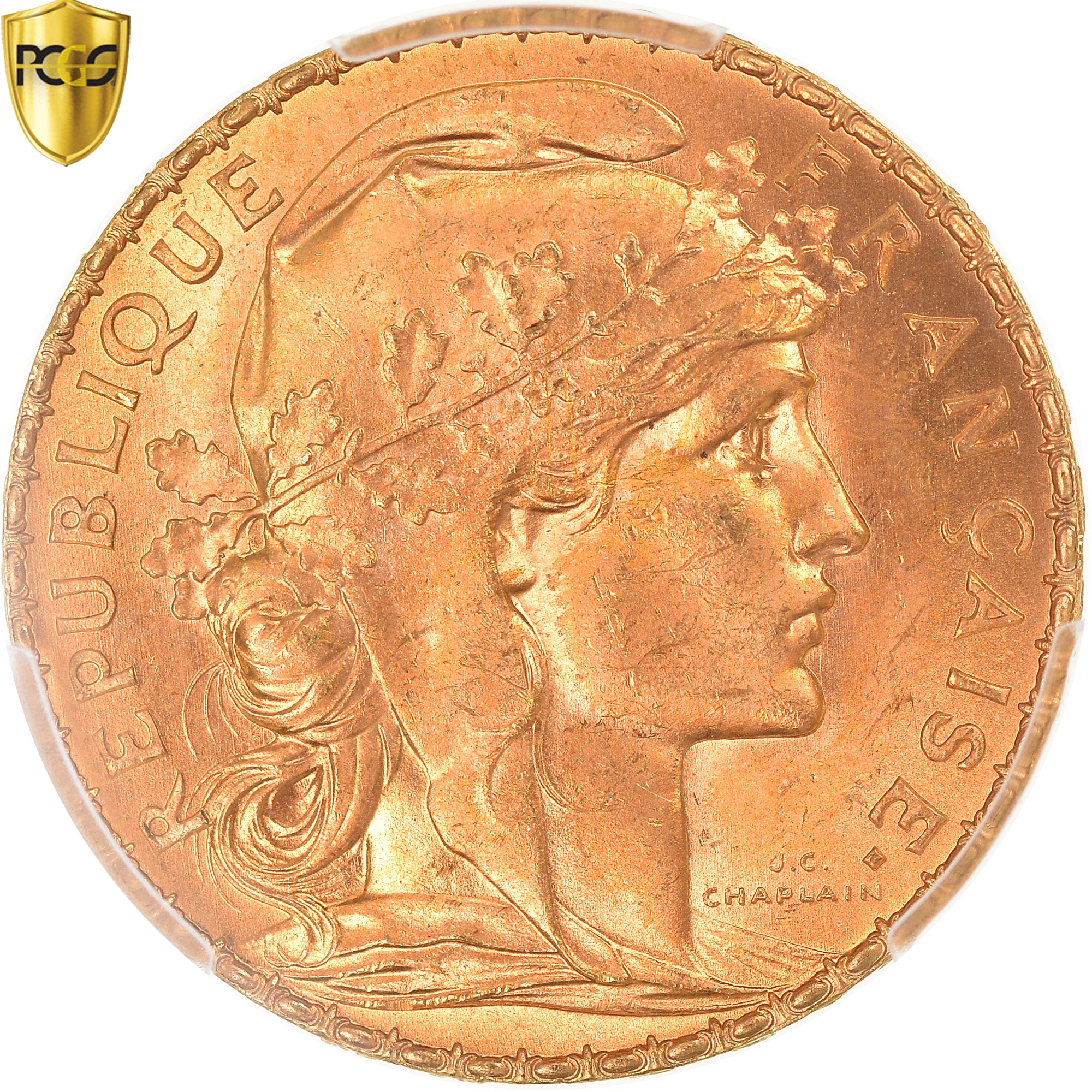 Coin, France, Marianne, 20 Francs, 1912, PCGS, MS66, MS(65-70), Gold, KM:857