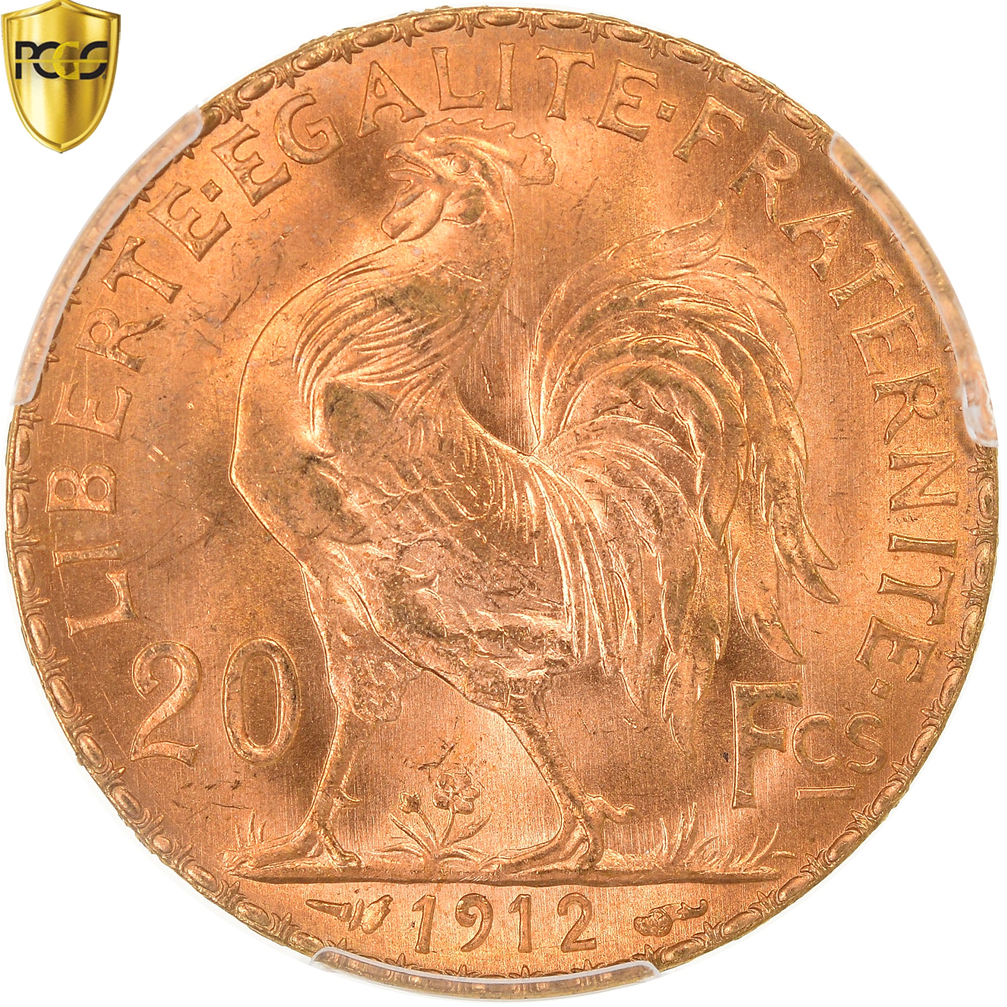 Coin, France, Marianne, 20 Francs, 1912, PCGS, MS66, MS(65-70), Gold, KM:857