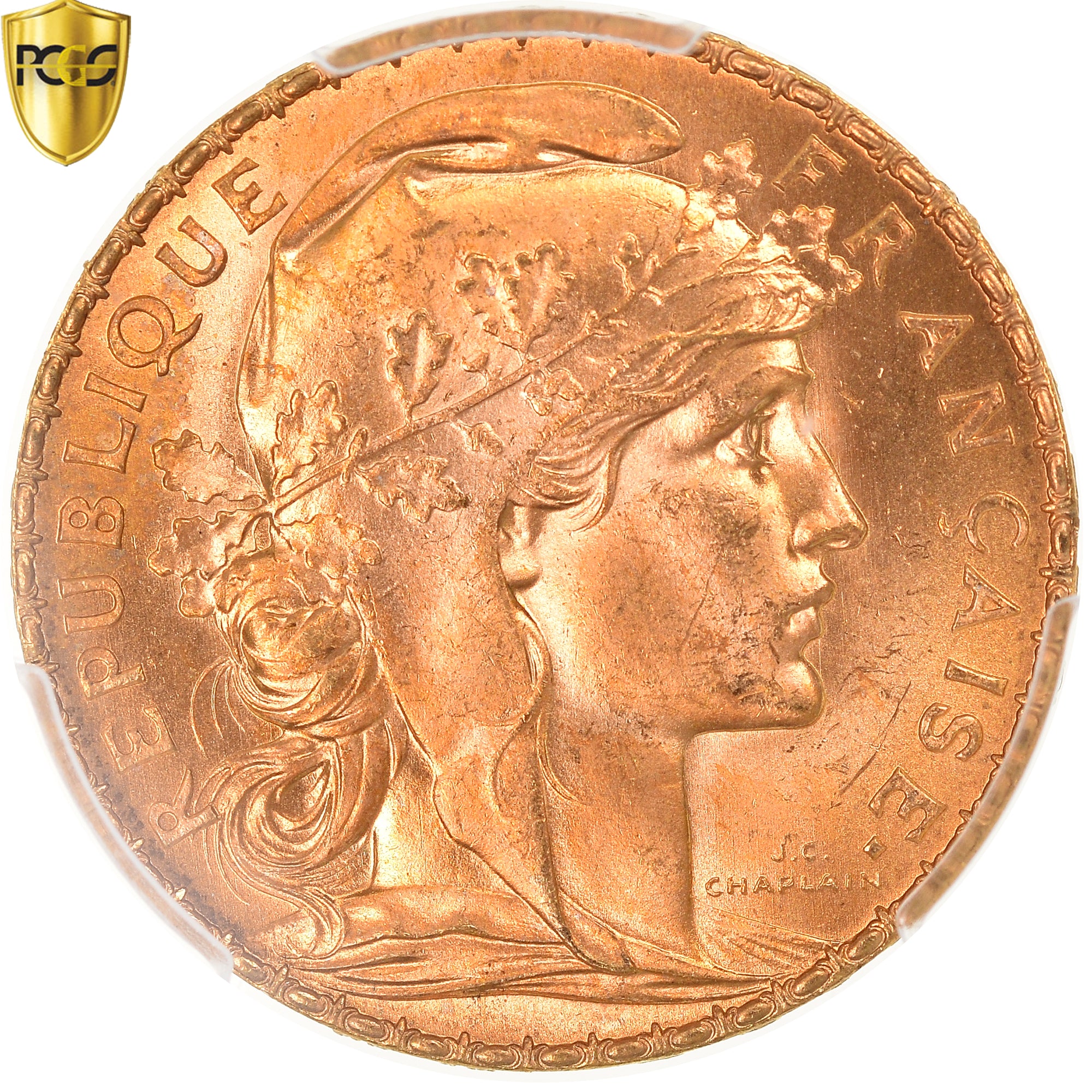 Coin, France, Marianne, 20 Francs, 1912, PCGS, MS66, MS(65-70), Gold, KM:857