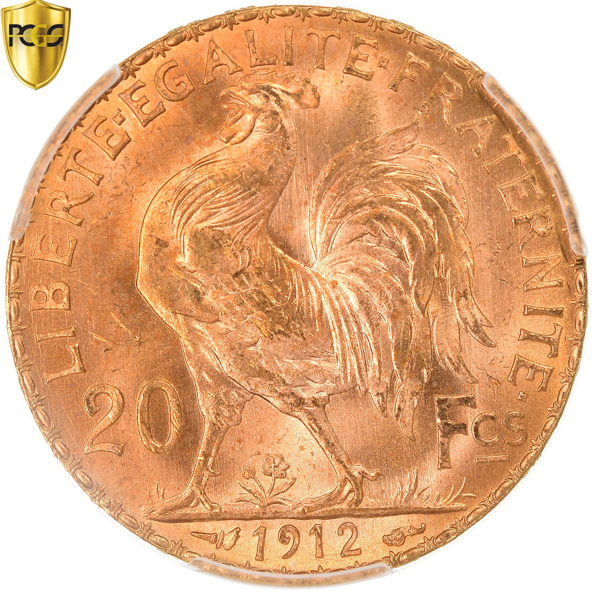 Coin, France, Marianne, 20 Francs, 1912, PCGS, MS66, MS(65-70), Gold, KM:857