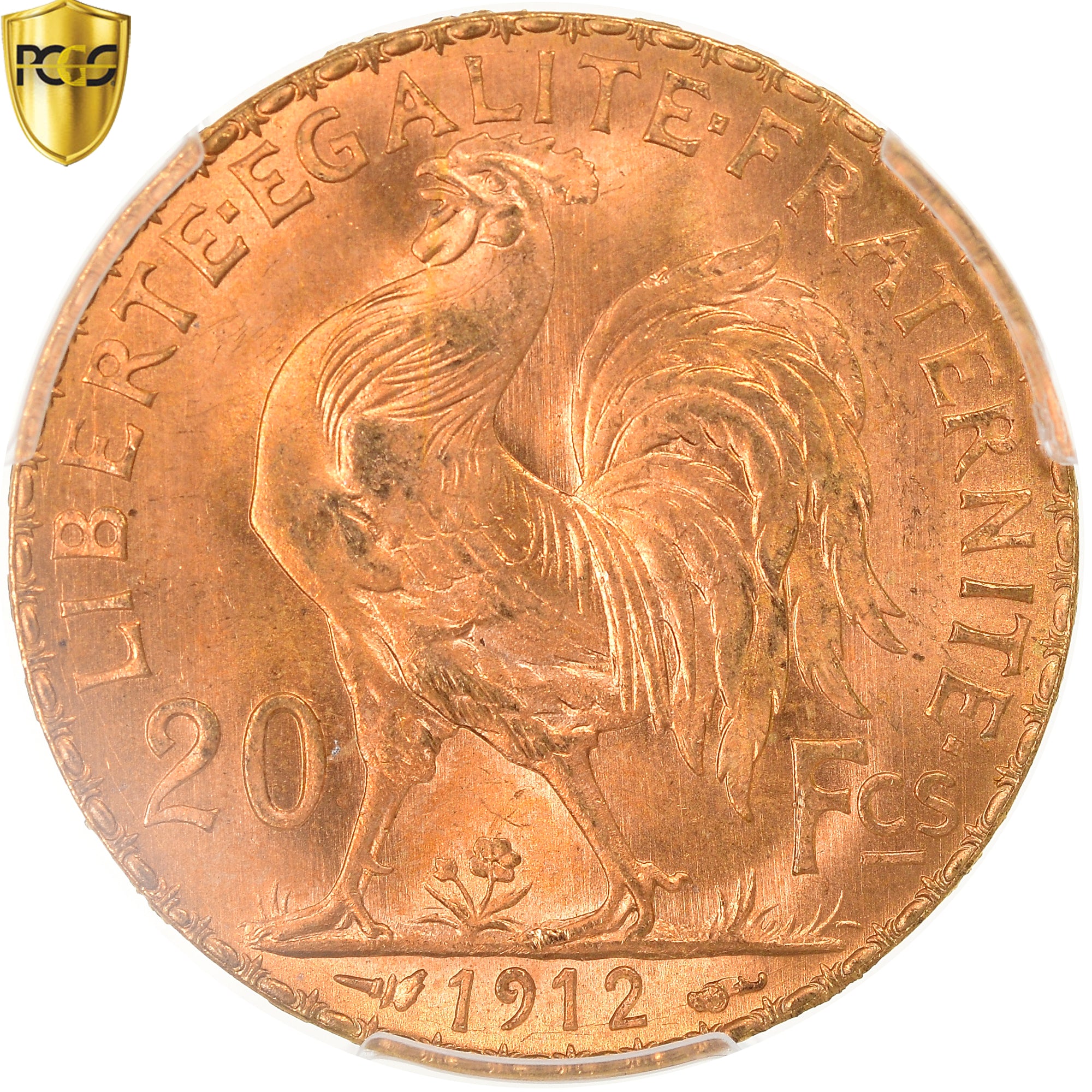 Coin, France, Marianne, 20 Francs, 1912, PCGS, MS66, MS(65-70), Gold, KM:857