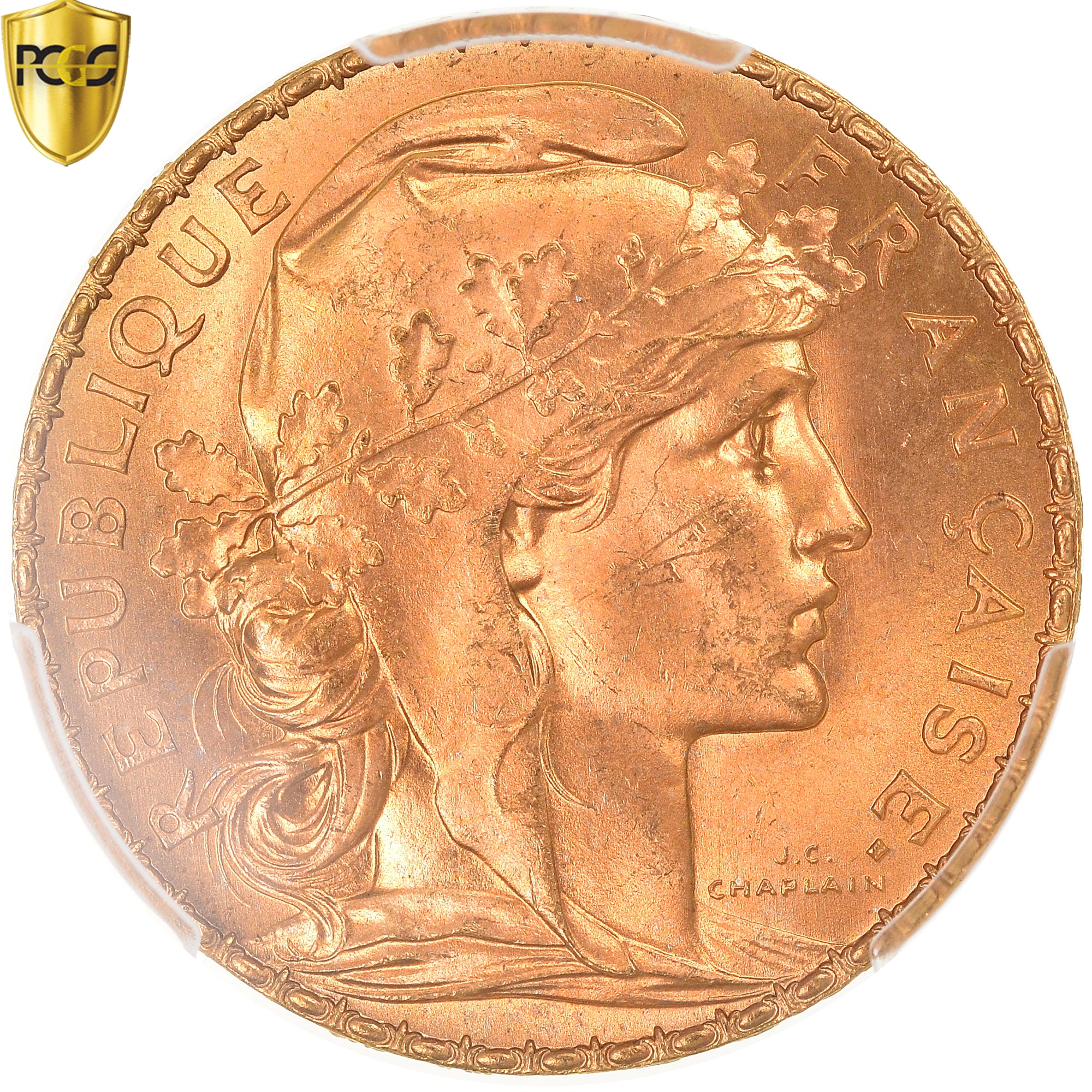 Coin, France, Marianne, 20 Francs, 1912, PCGS, MS66, MS(65-70), Gold, KM:857