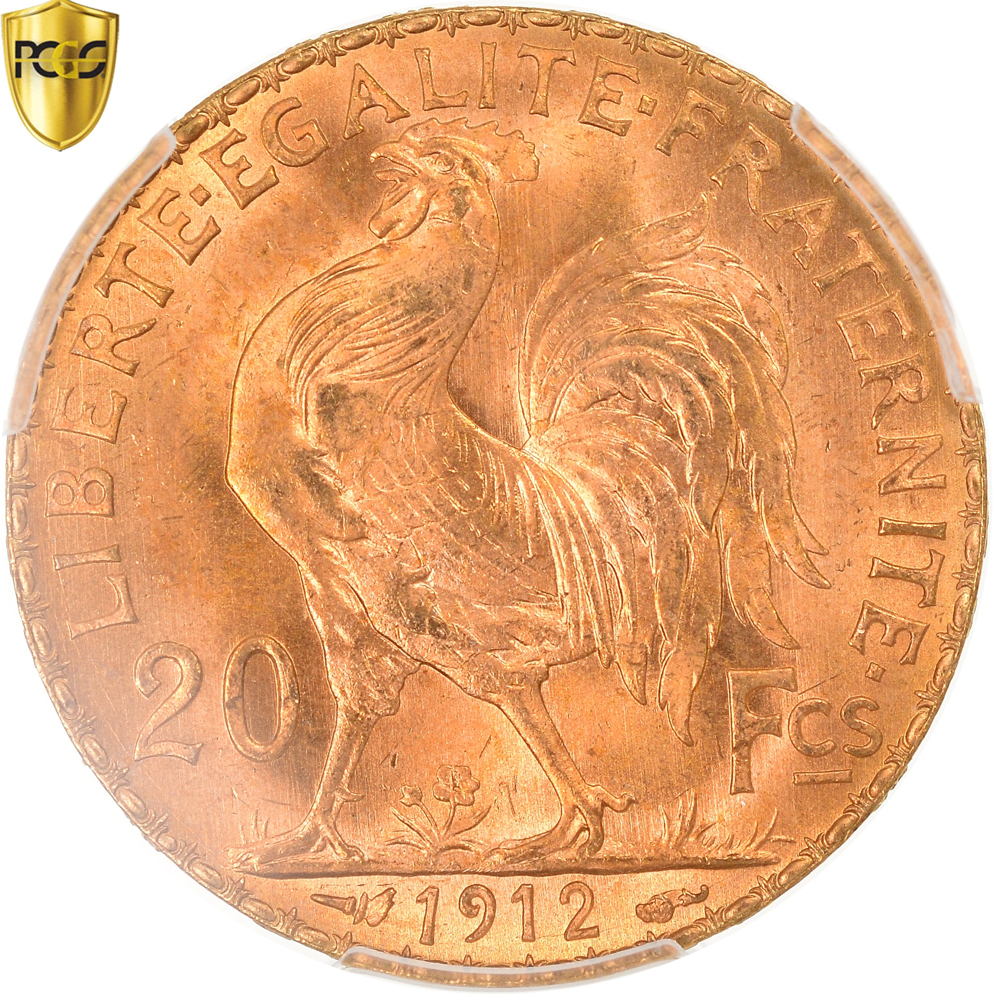 Coin, France, Marianne, 20 Francs, 1912, PCGS, MS66, MS(65-70), Gold, KM:857