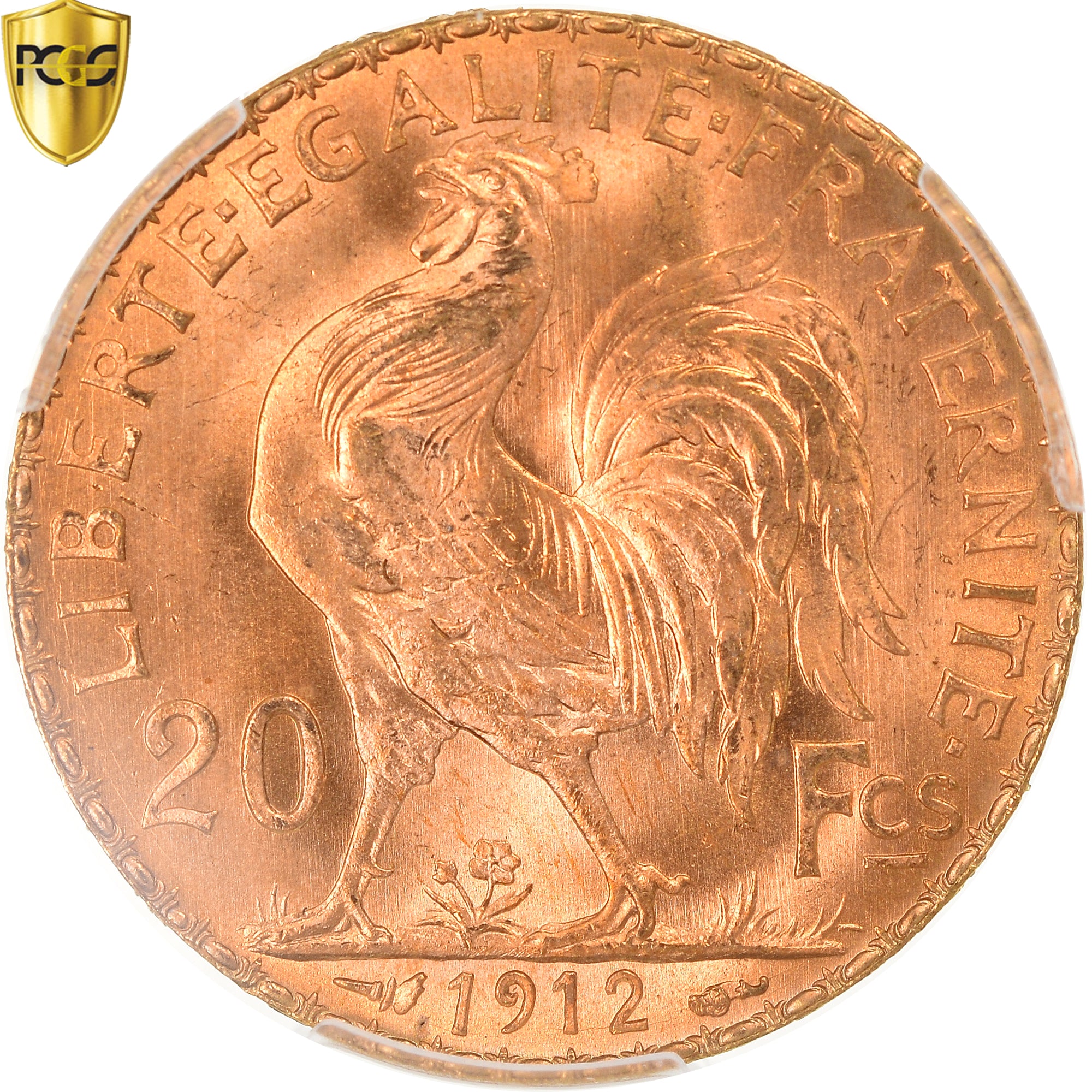 Coin, France, Marianne, 20 Francs, 1912, PCGS, MS66+, MS(65-70), Gold, KM:857