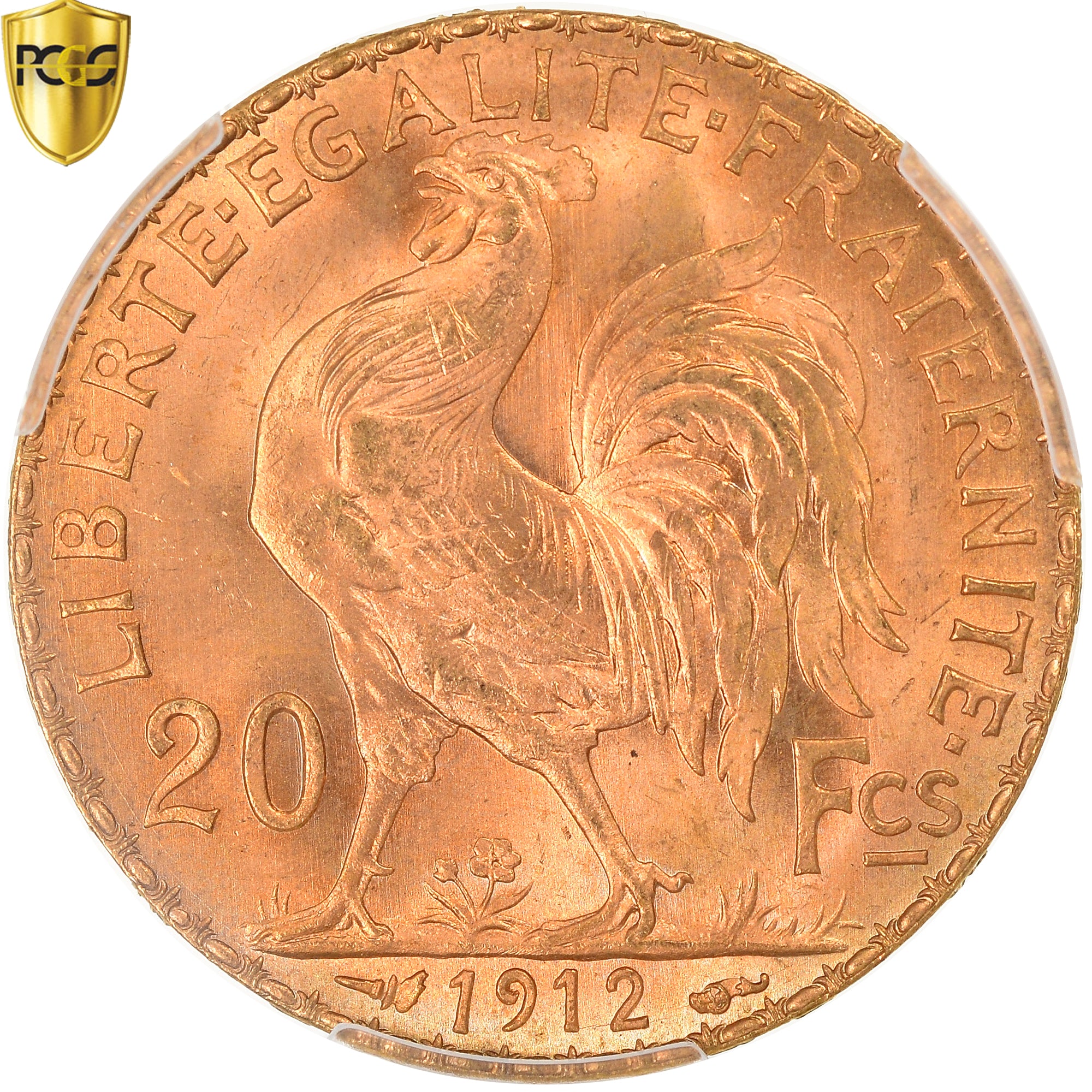 Coin, France, Marianne, 20 Francs, 1912, PCGS, MS66+, MS(65-70), Gold, KM:857